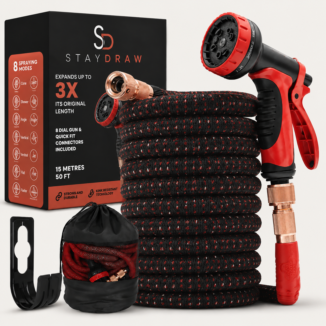 Staydraw™ 3X Expandable Garden Hose